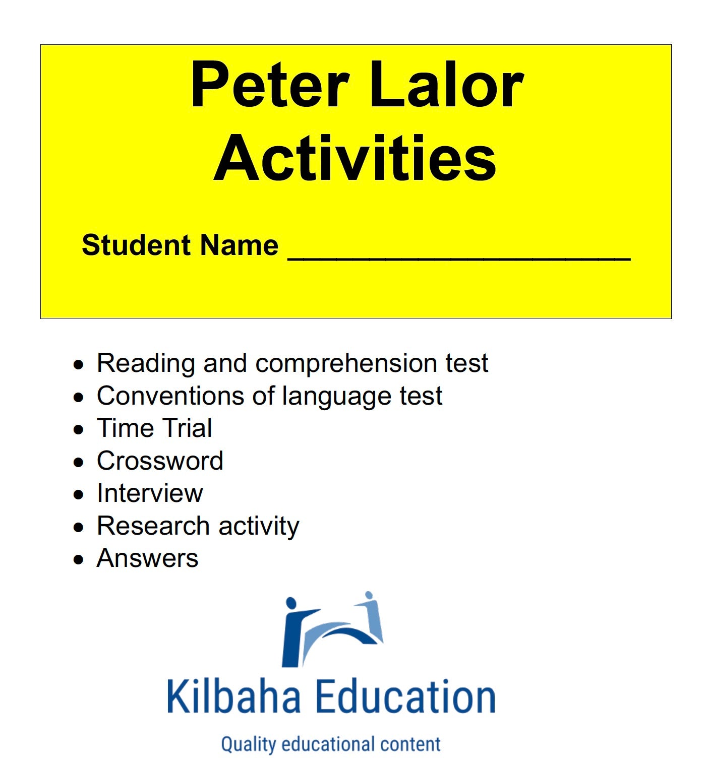 Peter Lalor: A Short Biography with Student Activities