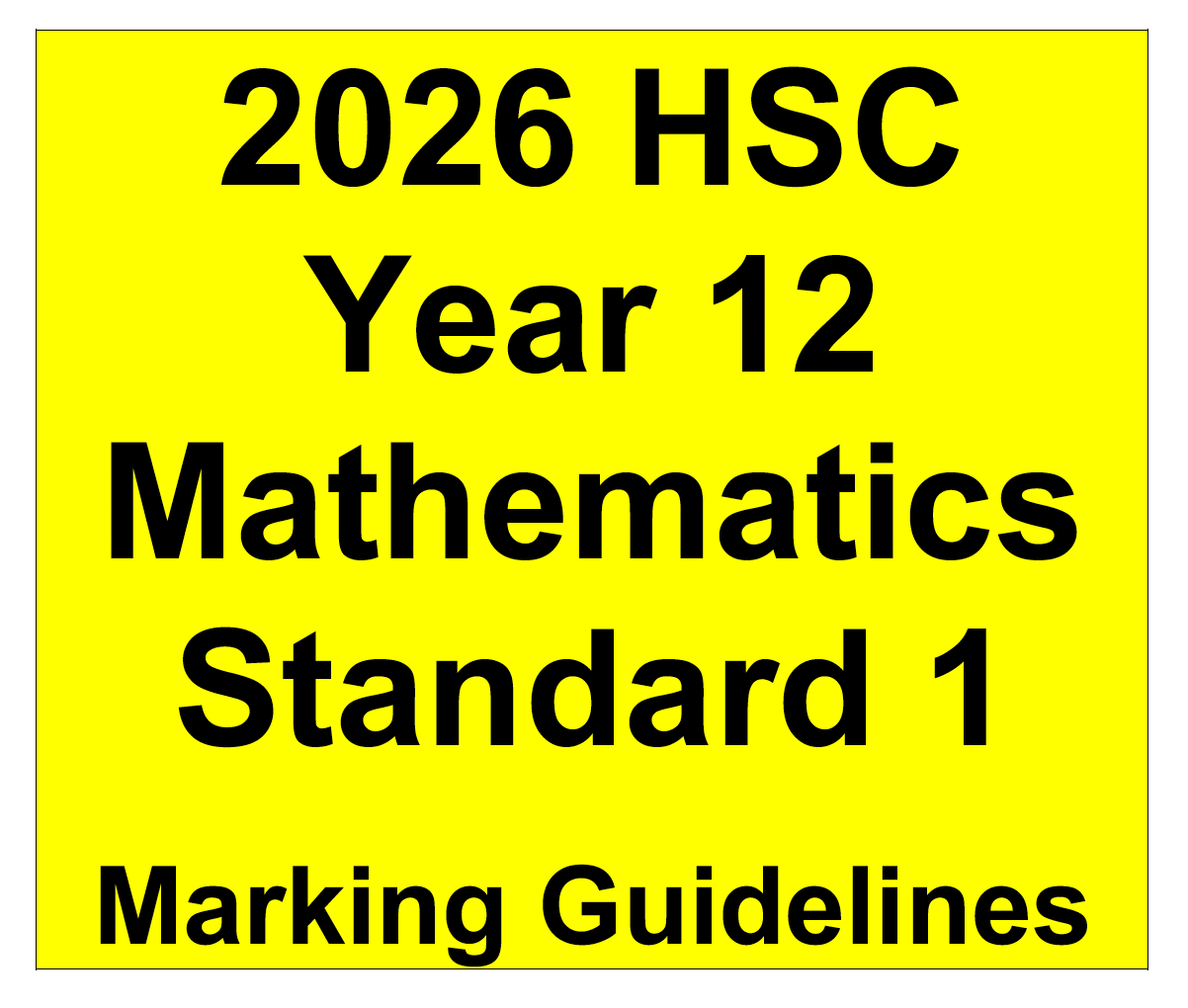 2026 NSW HSC Year 12 Mathematics Standard 1  - Trial Examination
