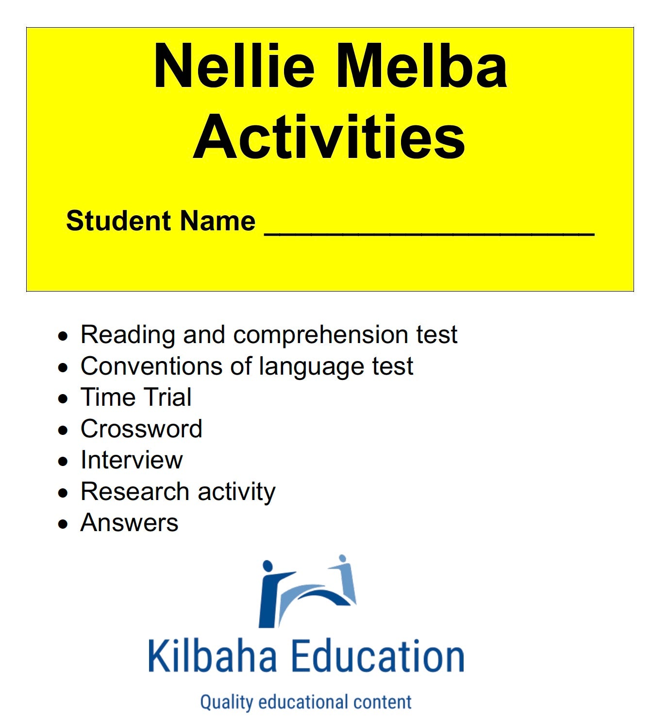 Nellie Melba: A Short Biography with Student Activities