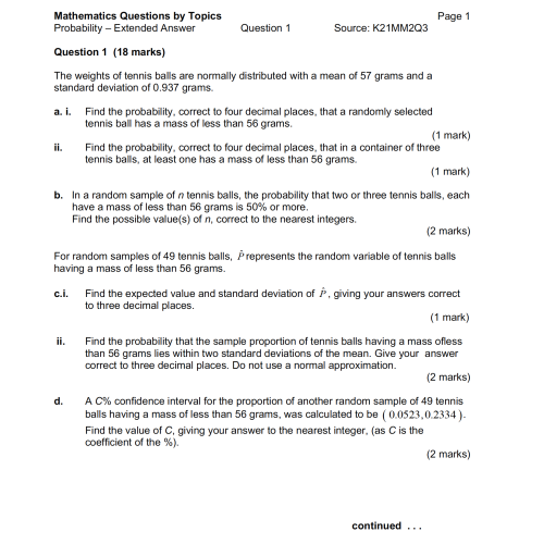 MQBT12 - Probability - 20 Extended Answer Questions