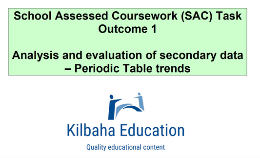 VCE Chemistry School Assessed Coursework 2